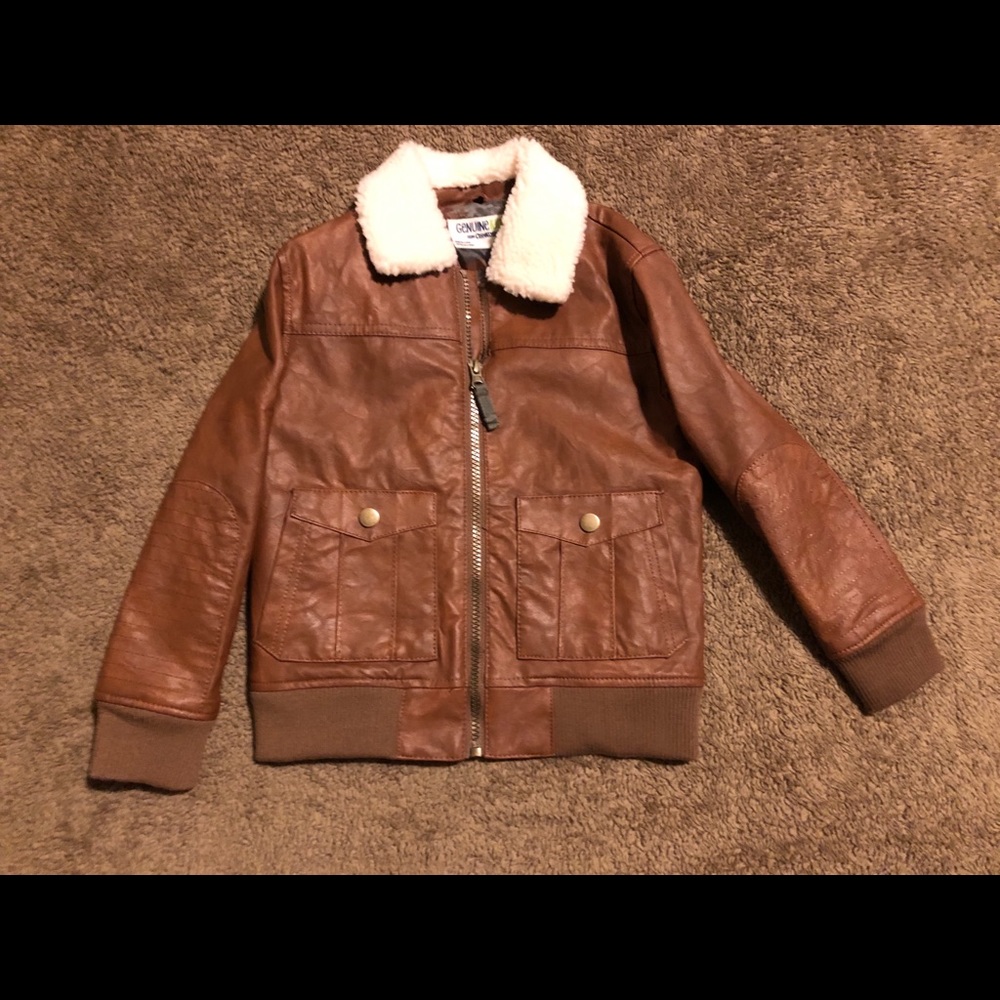 Toddler 5t faux leather sheepskin jacket